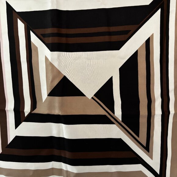 Richard Allen Silk Scarf - wonderful brown pink geometric pattern - Picture 5 of 5